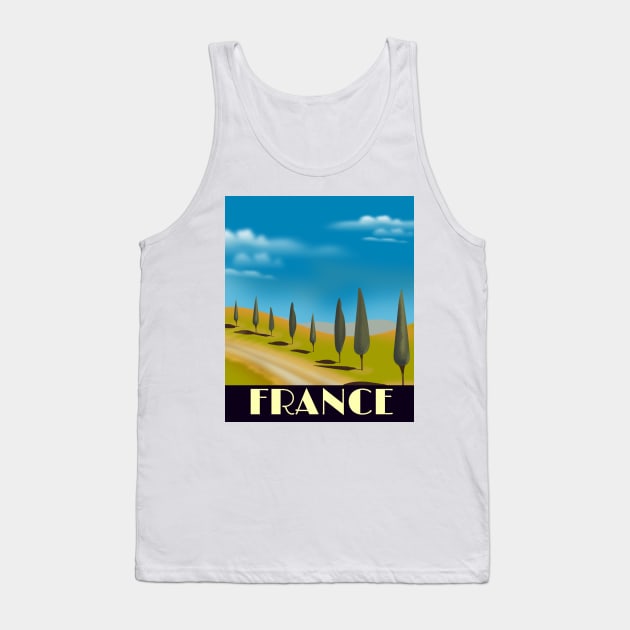 France landscape travel poster Tank Top by nickemporium1